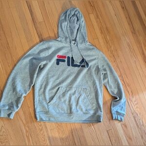 Fila Gray Hoodie with Navy and Red Logo